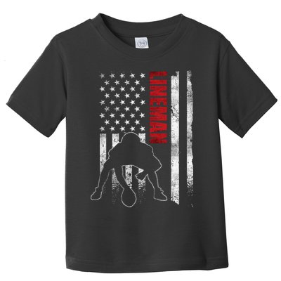 American Football Lineman Offensive Player Apparel Us Flag Toddler T-Shirt
