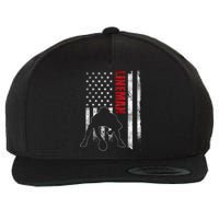 American Football Lineman Offensive Player Apparel Us Flag Wool Snapback Cap