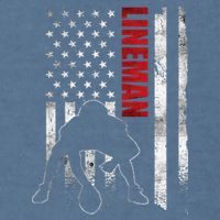 American Football Lineman Offensive Player Apparel Us Flag Garment-Dyed Sweatshirt