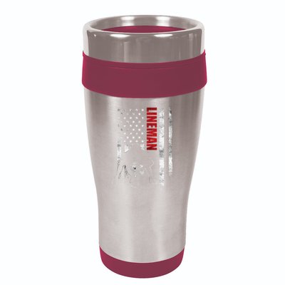 American Football Lineman Offensive Player Apparel Us Flag 16oz Travel Tumbler