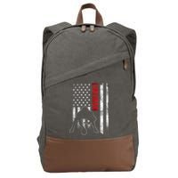 American Football Lineman Offensive Player Apparel Us Flag Cotton Canvas Backpack