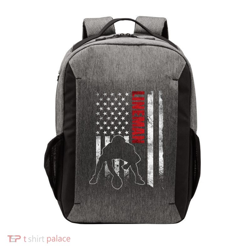 American Football Lineman Offensive Player Apparel Us Flag Vector Backpack