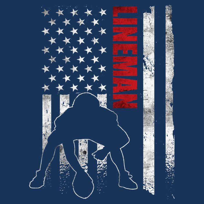 American Football Lineman Offensive Player Apparel Us Flag Infant Baby Jersey Bodysuit
