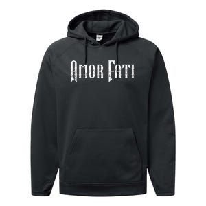 Amor Fati Love Your Fate Stoic Inspirational Latin Quotes Performance Fleece Hoodie