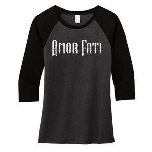 Amor Fati Love Your Fate Stoic Inspirational Latin Quotes Women's Tri-Blend 3/4-Sleeve Raglan Shirt