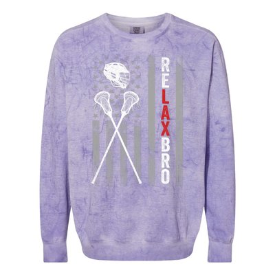 American Flag Lax Helmet Sticks Lacrosse Colorblast Crewneck Sweatshirt