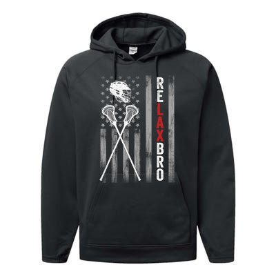 American Flag Lax Helmet Sticks Lacrosse Performance Fleece Hoodie