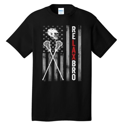 American Flag Lax Helmet Sticks Lacrosse Tall T-Shirt