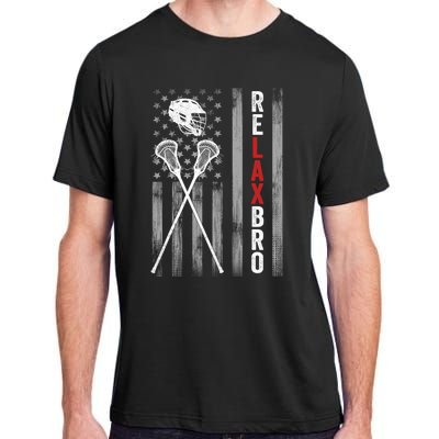 American Flag Lax Helmet Sticks Lacrosse Adult ChromaSoft Performance T-Shirt