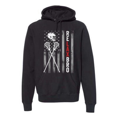 American Flag Lax Helmet Sticks Lacrosse Premium Hoodie