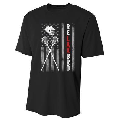 American Flag Lax Helmet Sticks Lacrosse Performance Sprint T-Shirt