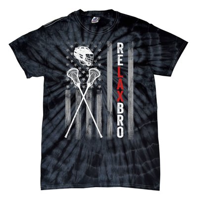 American Flag Lax Helmet Sticks Lacrosse Tie-Dye T-Shirt