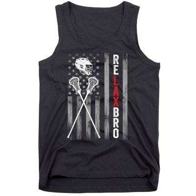 American Flag Lax Helmet Sticks Lacrosse Tank Top