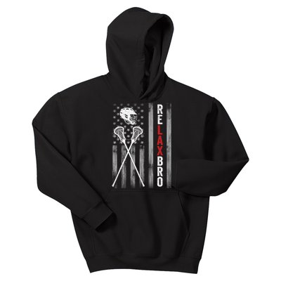 American Flag Lax Helmet Sticks Lacrosse Kids Hoodie