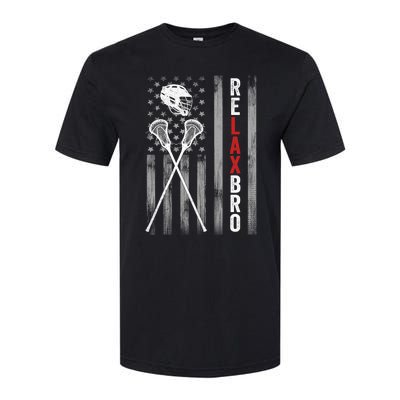 American Flag Lax Helmet Sticks Lacrosse Softstyle CVC T-Shirt