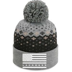 American Flag Lacrosse Apparel Gift Lacrosse Gift The Baniff Cuffed Pom Beanie