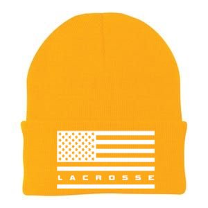 American Flag Lacrosse Apparel Gift Lacrosse Gift Knit Cap Winter Beanie