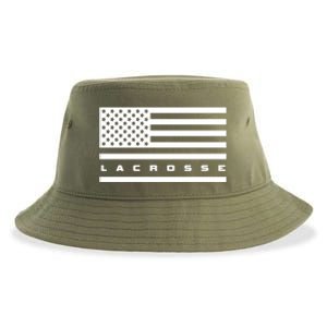 American Flag Lacrosse Apparel Gift Lacrosse Gift Sustainable Bucket Hat