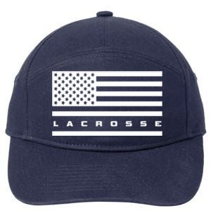 American Flag Lacrosse Apparel Gift Lacrosse Gift 7-Panel Snapback Hat