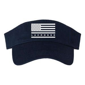 American Flag Lacrosse Apparel Gift Lacrosse Gift Valucap Bio-Washed Visor