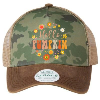 Autumn Fall Lover Pumpkin Groovy Thanksgiving Legacy Tie Dye Trucker Hat