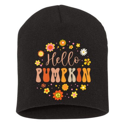 Autumn Fall Lover Pumpkin Groovy Thanksgiving Short Acrylic Beanie