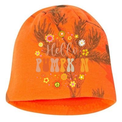 Autumn Fall Lover Pumpkin Groovy Thanksgiving Kati - Camo Knit Beanie