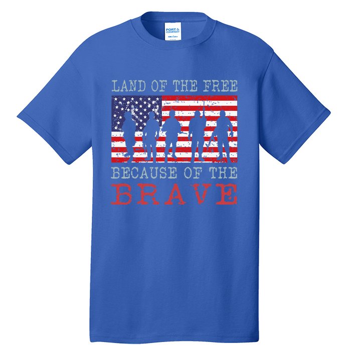 American Flag Land Of The Free Because Of The Brave Tall T-Shirt