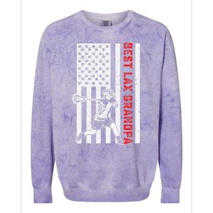 American Flag Lacrosse Grandpa LAX Player Team Sports Lover Colorblast Crewneck Sweatshirt