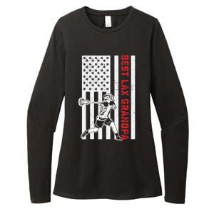 American Flag Lacrosse Grandpa LAX Player Team Sports Lover Womens CVC Long Sleeve Shirt