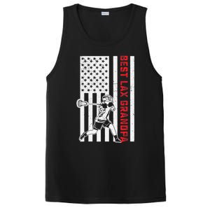 American Flag Lacrosse Grandpa LAX Player Team Sports Lover PosiCharge Competitor Tank