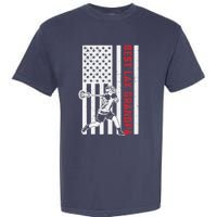 American Flag Lacrosse Grandpa LAX Player Team Sports Lover Garment-Dyed Heavyweight T-Shirt