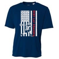 American Flag Lacrosse Grandpa LAX Player Team Sports Lover Cooling Performance Crew T-Shirt