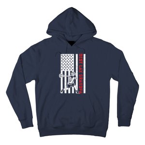 American Flag Lacrosse Grandpa LAX Player Team Sports Lover Hoodie