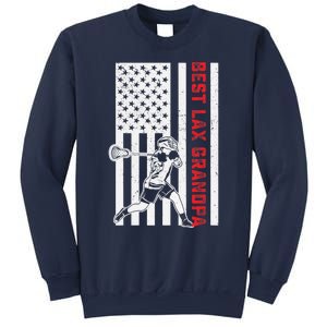 American Flag Lacrosse Grandpa LAX Player Team Sports Lover Sweatshirt