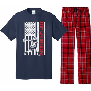 American Flag Lacrosse Grandpa LAX Player Team Sports Lover Pajama Set