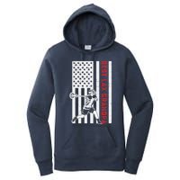 American Flag Lacrosse Grandpa LAX Player Team Sports Lover Women's Pullover Hoodie