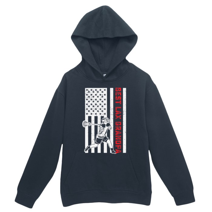 American Flag Lacrosse Grandpa LAX Player Team Sports Lover Urban Pullover Hoodie