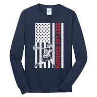 American Flag Lacrosse Grandpa LAX Player Team Sports Lover Tall Long Sleeve T-Shirt