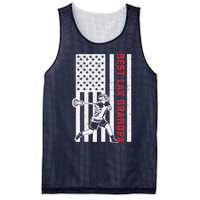 American Flag Lacrosse Grandpa LAX Player Team Sports Lover Mesh Reversible Basketball Jersey Tank