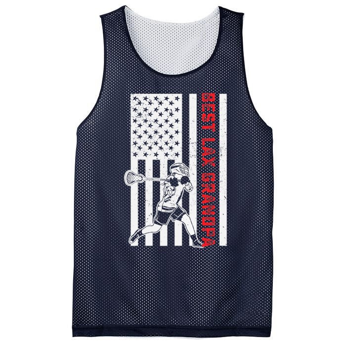 American Flag Lacrosse Grandpa LAX Player Team Sports Lover Mesh Reversible Basketball Jersey Tank