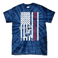 American Flag Lacrosse Grandpa LAX Player Team Sports Lover Tie-Dye T-Shirt