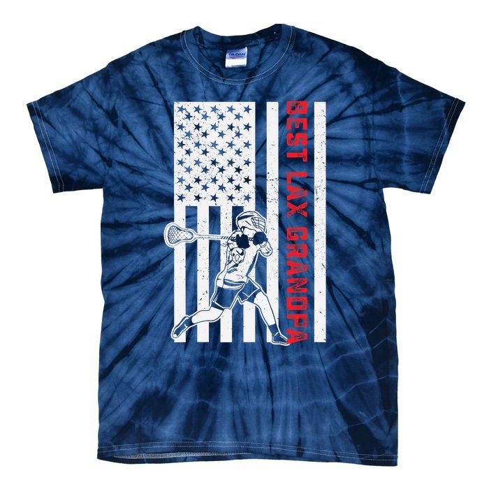 American Flag Lacrosse Grandpa LAX Player Team Sports Lover Tie-Dye T-Shirt