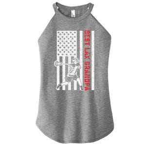 American Flag Lacrosse Grandpa LAX Player Team Sports Lover Women's Perfect Tri Rocker Tank