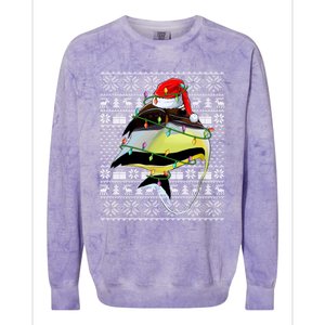 Angelfish Fish Lover Santa Hat Ugly Angelfish Christmas Gift Colorblast Crewneck Sweatshirt