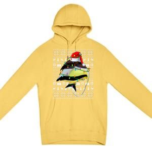 Angelfish Fish Lover Santa Hat Ugly Angelfish Christmas Gift Premium Pullover Hoodie