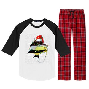 Angelfish Fish Lover Santa Hat Ugly Angelfish Christmas Gift Raglan Sleeve Pajama Set