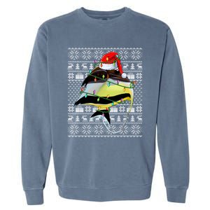 Angelfish Fish Lover Santa Hat Ugly Angelfish Christmas Gift Garment-Dyed Sweatshirt