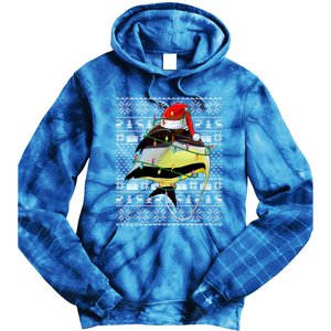 Angelfish Fish Lover Santa Hat Ugly Angelfish Christmas Gift Tie Dye Hoodie