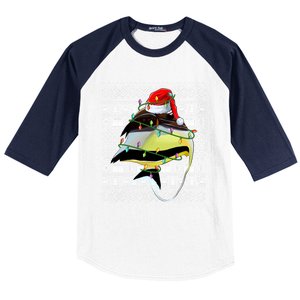 Angelfish Fish Lover Santa Hat Ugly Angelfish Christmas Gift Baseball Sleeve Shirt